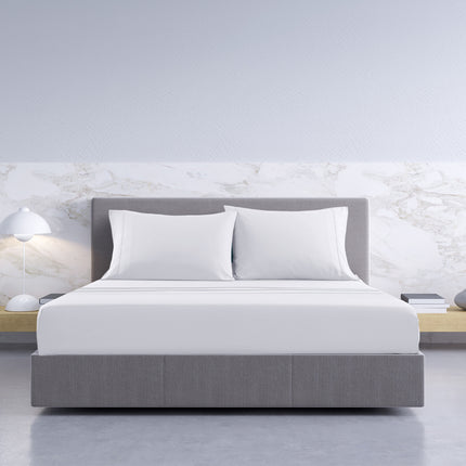 Royal Comfort 1000TC Hotel Grade Bamboo Cotton Sheets Pillowcases Set Ultrasoft - King - White.