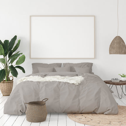 Balmain 1000 Thread Count Hotel Grade Bamboo Cotton Quilt Cover Pillowcases Set - King - Dove.