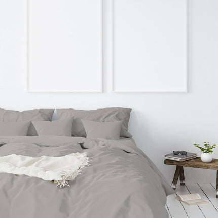 Balmain 1000 Thread Count Hotel Grade Bamboo Cotton Quilt Cover Pillowcases Set - King - Dove.