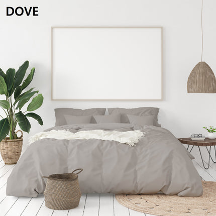 Balmain 1000 Thread Count Hotel Grade Bamboo Cotton Quilt Cover Pillowcases Set - King - Dove.