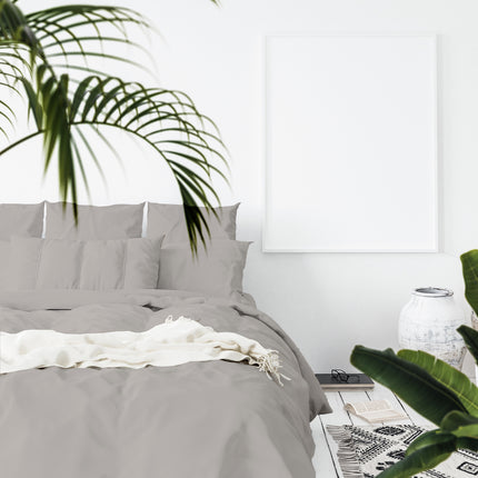 Balmain 1000 Thread Count Hotel Grade Bamboo Cotton Quilt Cover Pillowcases Set - King - Dove.