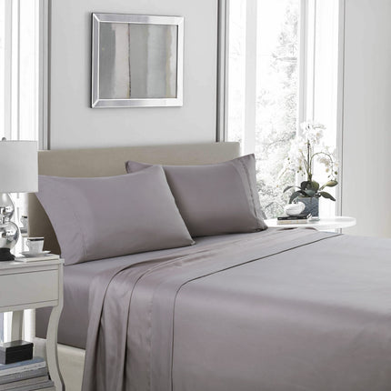 Royal Comfort 1200 Thread Count Sheet Set 4 Piece Ultra Soft Satin Weave Finish - King - Charcoal.