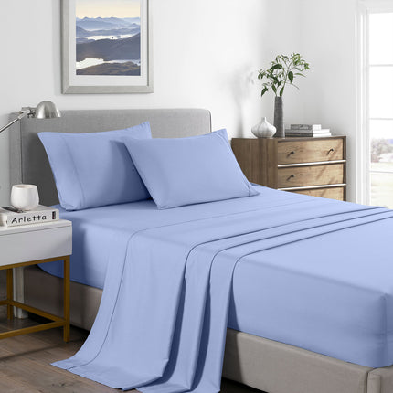 Royal Comfort 2000 Thread Count Bamboo Cooling Sheet Set Ultra Soft Bedding - Queen - Light Blue.