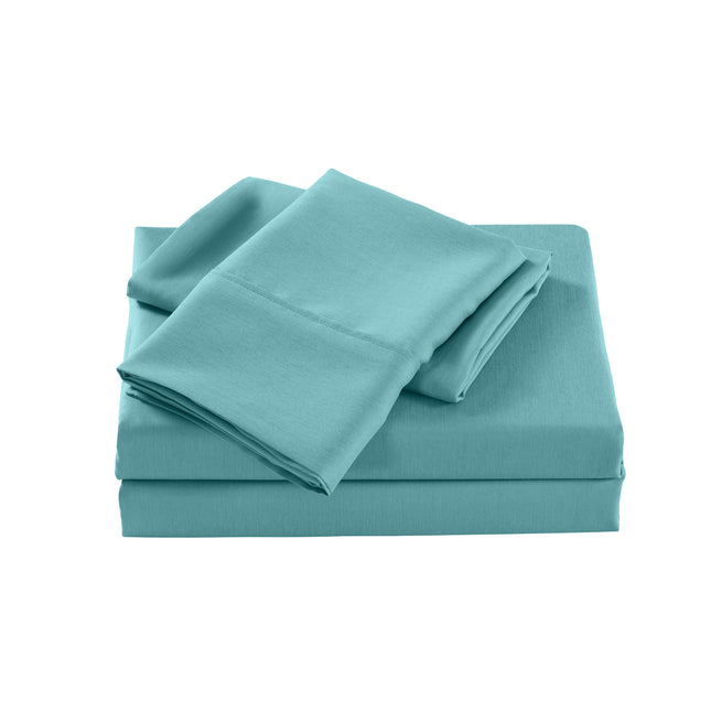 Royal Comfort 2000 Thread Count Bamboo Cooling Sheet Set Ultra Soft Bedding - King - Aqua.