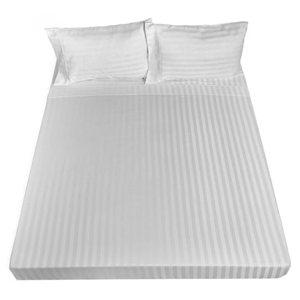 Royal Comfort 1200TC Sheet Set Damask Cotton Blend Ultra Soft Sateen Bedding - Queen - White.