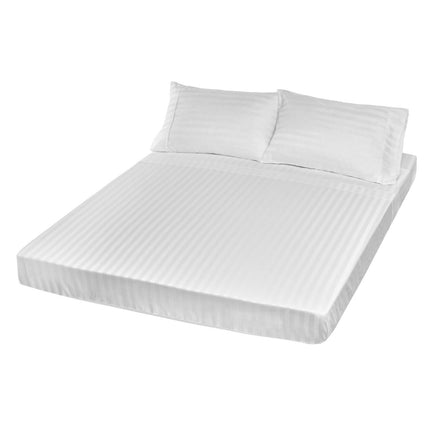 Royal Comfort 1200TC Sheet Set Damask Cotton Blend Ultra Soft Sateen Bedding - Queen - White.