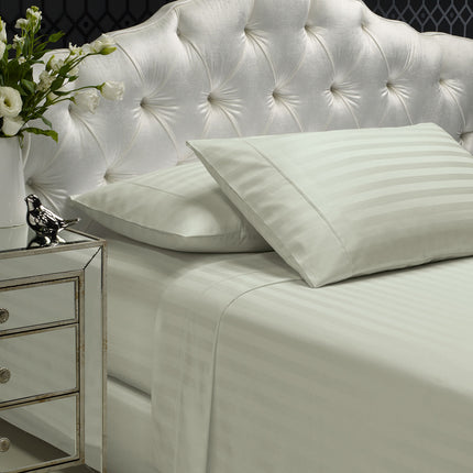 Royal Comfort 1200TC Sheet Set Damask Cotton Blend Ultra Soft Sateen Bedding - Queen - Silver.