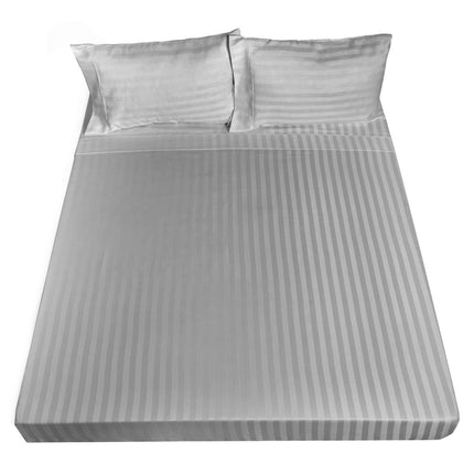 Royal Comfort 1200TC Sheet Set Damask Cotton Blend Ultra Soft Sateen Bedding - Queen - Silver.