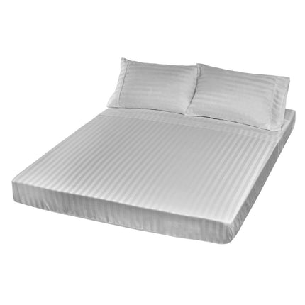 Royal Comfort 1200TC Sheet Set Damask Cotton Blend Ultra Soft Sateen Bedding - Queen - Silver.