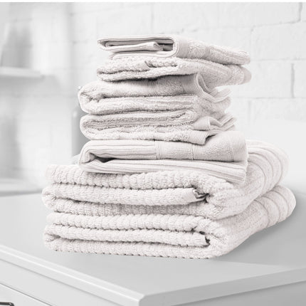 Royal Comfort Eden Egyptian Cotton 600GSM 8 Piece Luxury Bath Towels Set - White.