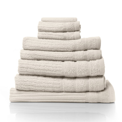 Royal Comfort Eden Egyptian Cotton 600GSM 8 Piece Luxury Bath Towels Set - Beige.