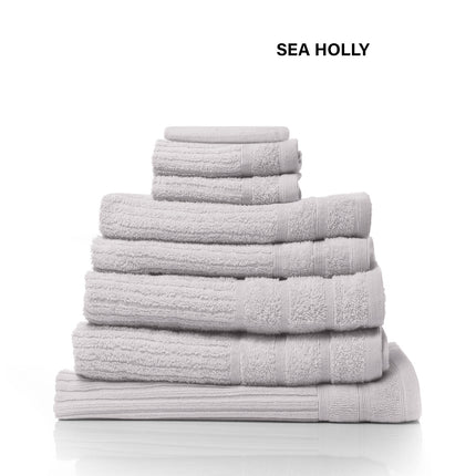 Royal Comfort Eden Egyptian Cotton 600GSM 8 Piece Luxury Bath Towels Set - Holly.