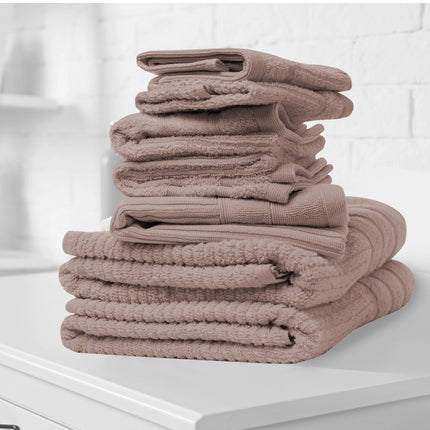 Royal Comfort Eden Egyptian Cotton 600GSM 8 Piece Luxury Bath Towels Set - Rose.