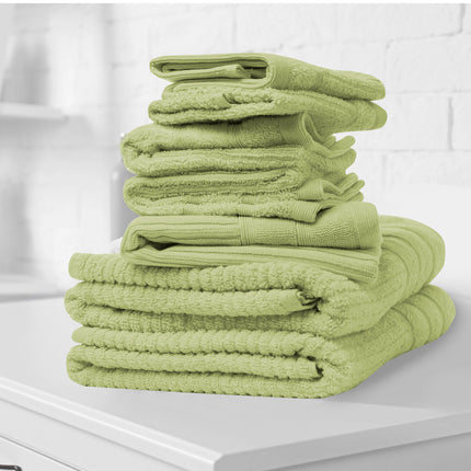 Royal Comfort Eden Egyptian Cotton 600GSM 8 Piece Luxury Bath Towels Set - Spearmint.