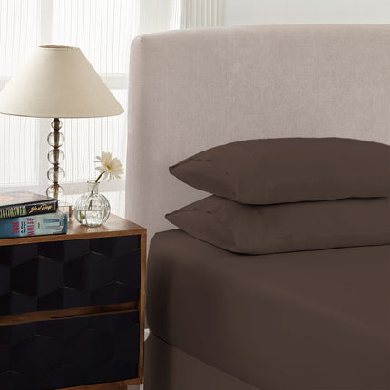 Royal Comfort 1500 Thread Count Cotton Rich Sheet Set 3 Piece Ultra Soft Bedding - Double - Dusk Grey.