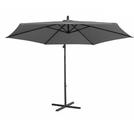 Milano 3M Outdoor Umbrella Cantilever With Protective Cover Patio Garden Shade - Charcoal.