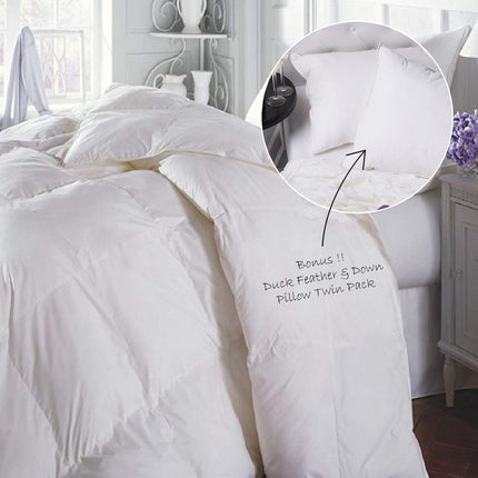 Casa Decor Silk Touch Quilt 360GSM All Seasons Antibacterial Hypoallergenic - Single - White.