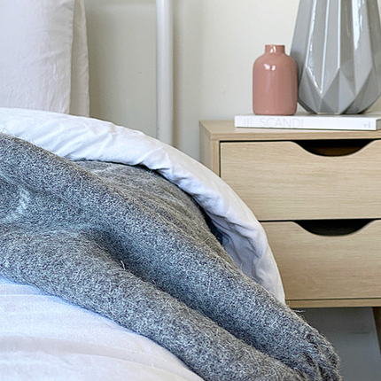 Brighton Throw - 100% NZ Wool - Grey Striped.