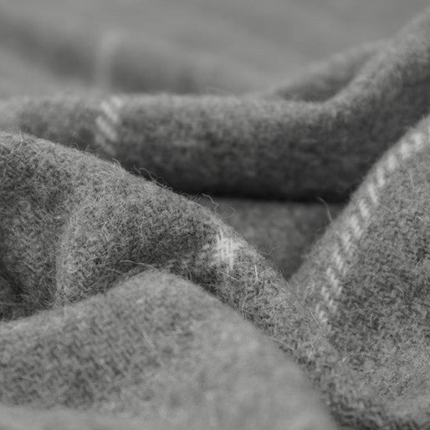 Brighton Throw - 100% NZ Wool - Grey Striped.