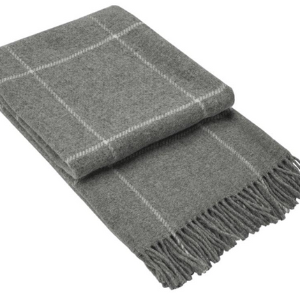 Brighton Throw - 100% NZ Wool - Grey Striped.