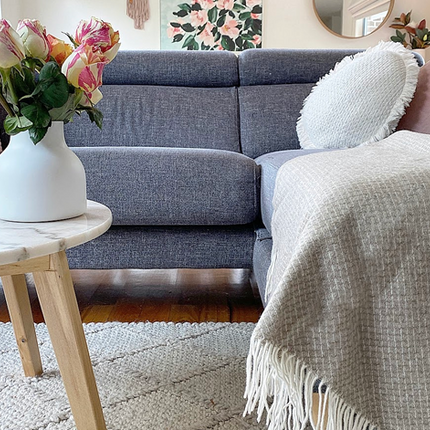 Chiswick Throw - Merino Wool/Cashmere - Beige.