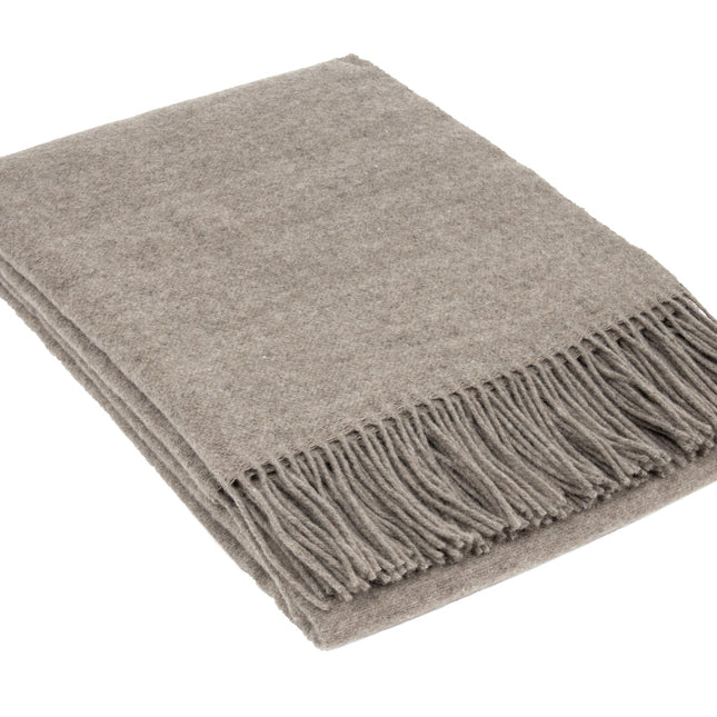 Chiswick Throw - Merino Wool/Cashmere - Stone.