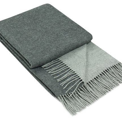 Chiswick Throw - Merino Wool/Cashmere - Charcoal.
