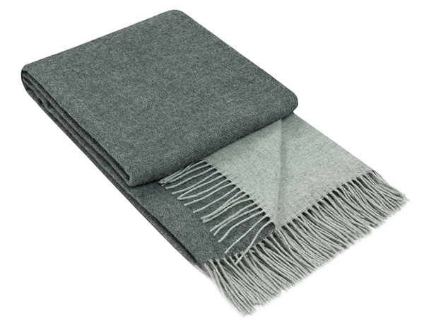 Chiswick Throw - Merino Wool/Cashmere - Charcoal.
