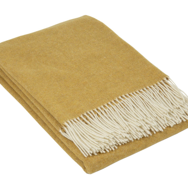 Hampton Throw - Merino Wool Blend - Ochre.