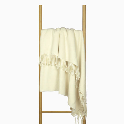 Oxford Throw - Merino Wool Blend - Ivory.