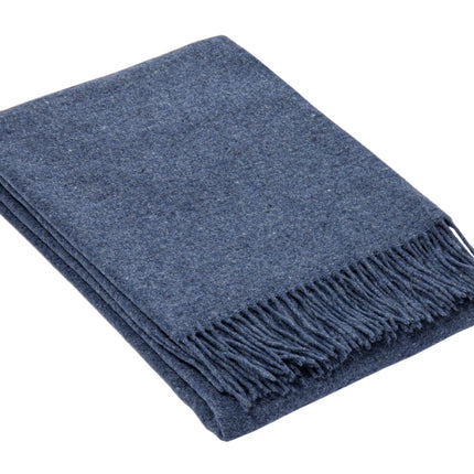 Oxford Throw - Merino Wool Blend - Navy.