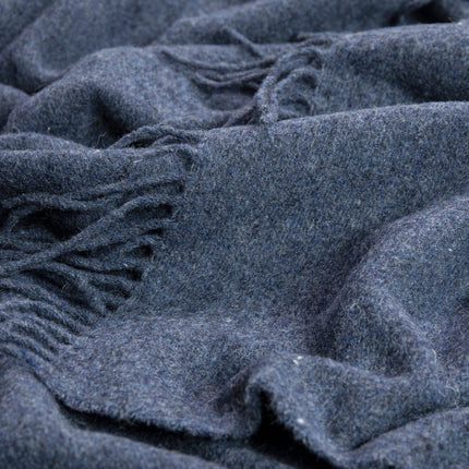 Oxford Throw - Merino Wool Blend - Navy.