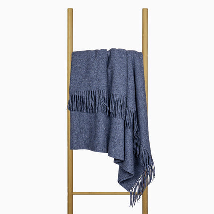 Oxford Throw - Merino Wool Blend - Navy.
