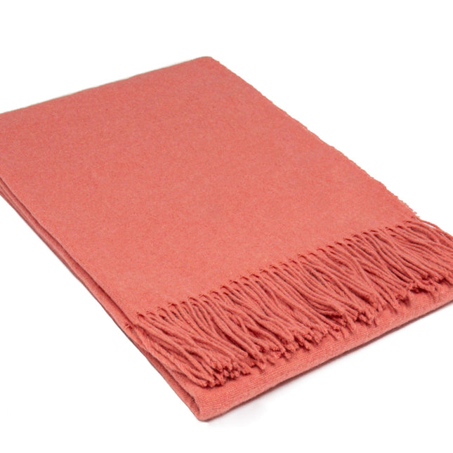 Paddington Throw - Fine Wool Blend - Peach.
