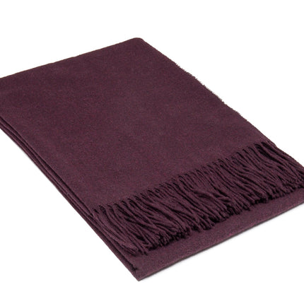 Paddington Throw - Fine Wool Blend - Plum.