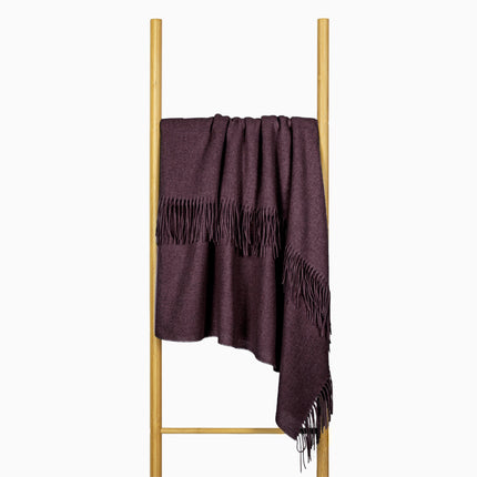 Paddington Throw - Fine Wool Blend - Plum.