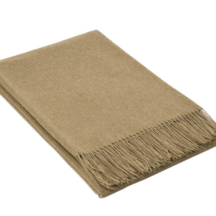 Paddington Throw - Fine Wool Blend - Camel.