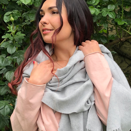 Paddington Scarf Fine Merino Wool Blend - Grey.