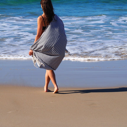 PORTSEA TURKISH COTTON TOWEL - MIDNIGHT.