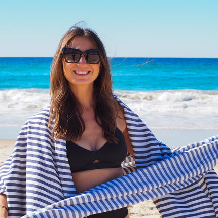 PORTSEA TURKISH COTTON TOWEL - DENIM.