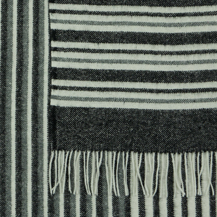 Richmond Throw - Reclaimed Wool Blend - Monochrome.