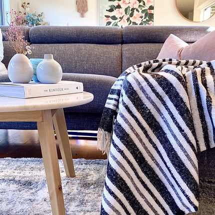 Richmond Throw - Reclaimed Wool Blend - Monochrome.