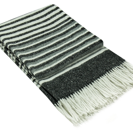 Richmond Throw - Reclaimed Wool Blend - Monochrome.