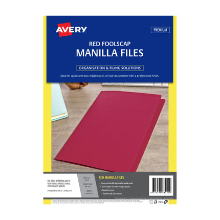 AVERY Manilla Folder Red FC Pack of 20.