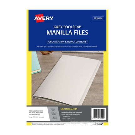AVERY Manilla Folder Grey FC Pack of 20.