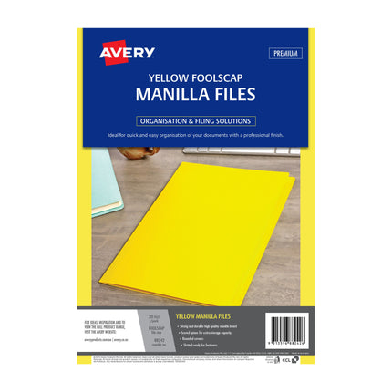 AVERY Manilla Folder Yllw FC Pack of 20.