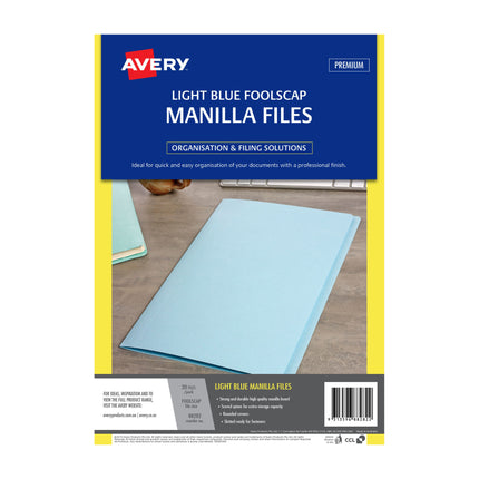 AVERY Manilla Folder LBlue FC Pack of 20.
