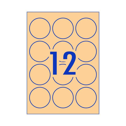 AVERY Label Rd Brn 60mm 12Up Pack of 15.