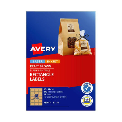 AVERY Label Rect Brn L7110 Pack of 270.