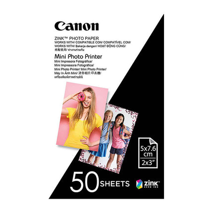 Canon Zink Mini Photo Printer Paper for Canon Inspic 50 Sheets 2 X 3 Inches.